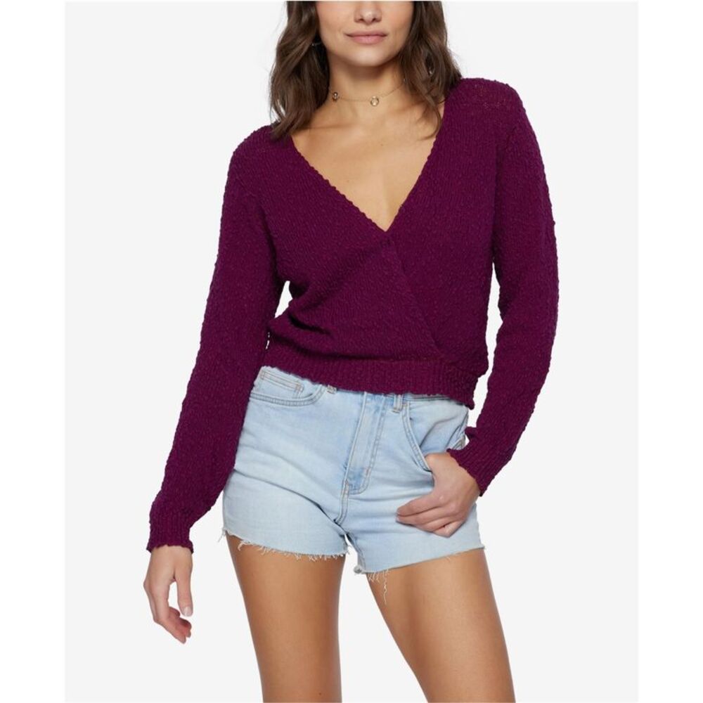 O'Neill Womens Seaside Knit Sweater, Purple, Juniors, XS, DM